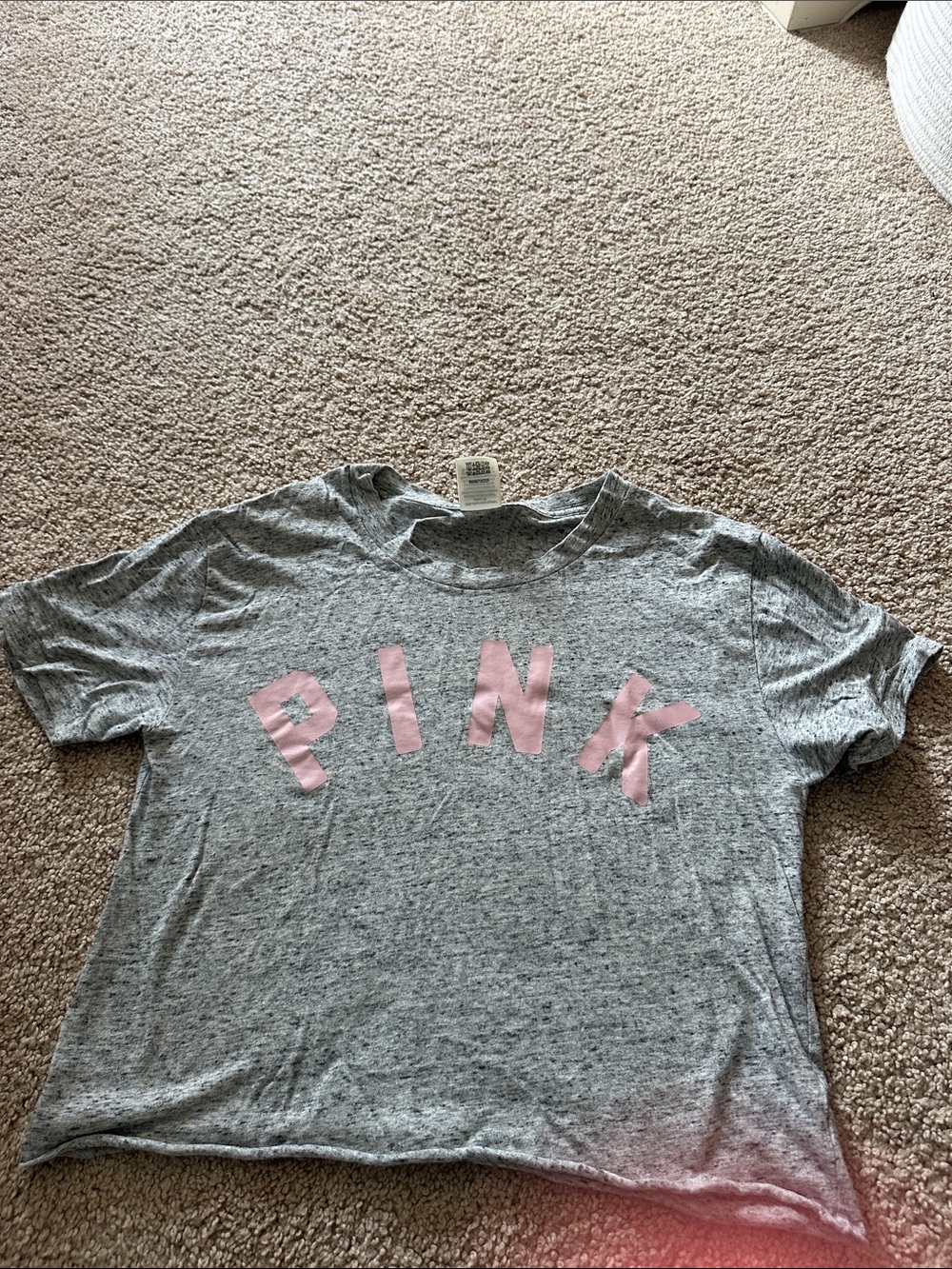PINK Victoria's Secret Gray Tee with Pink Logo